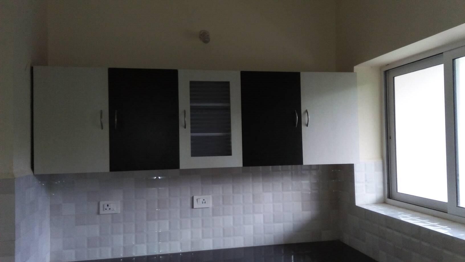 Black & White Upper Cabinets — Kitchen
