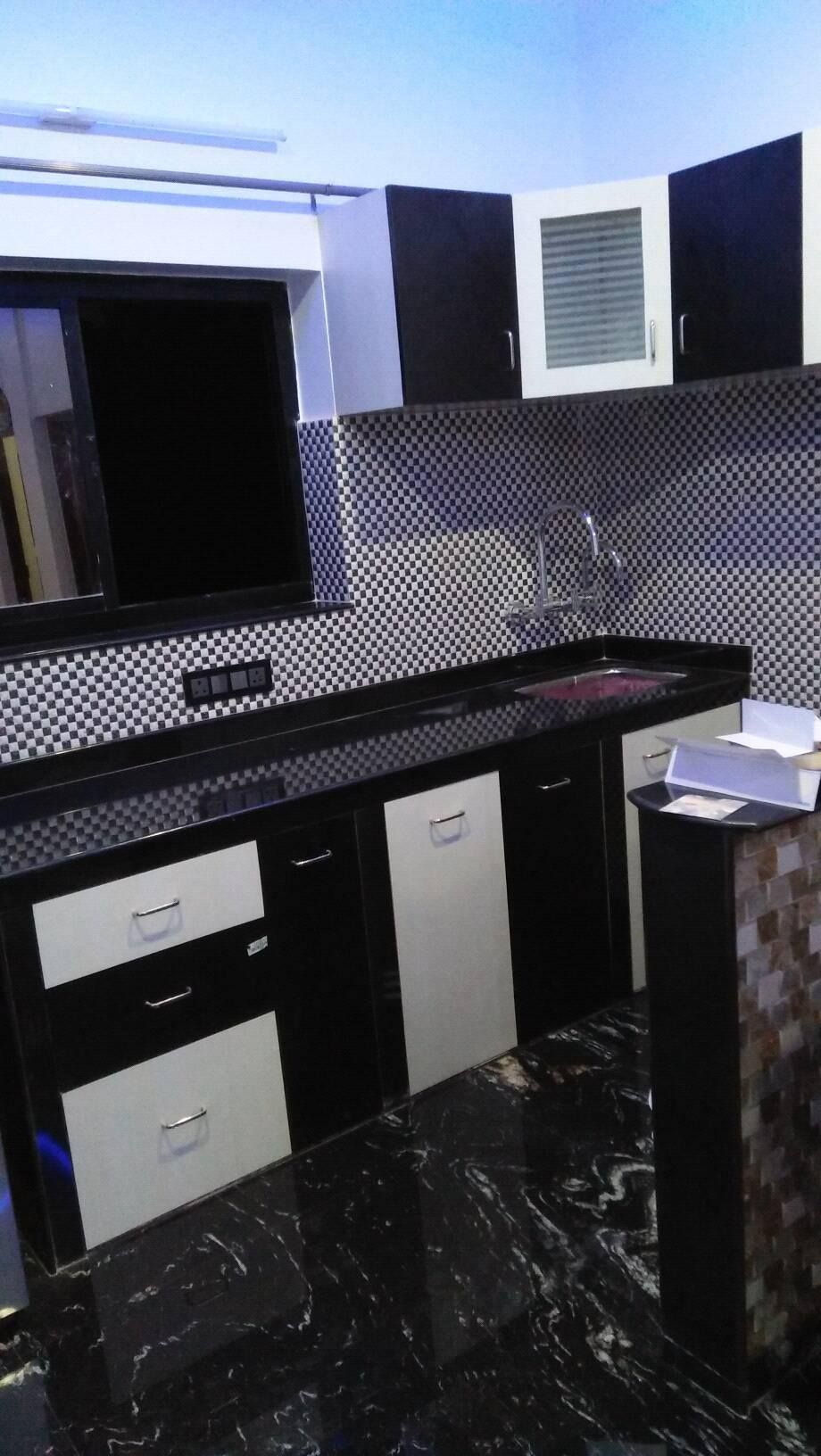 Modern Black & White Kitchen — Kitchen