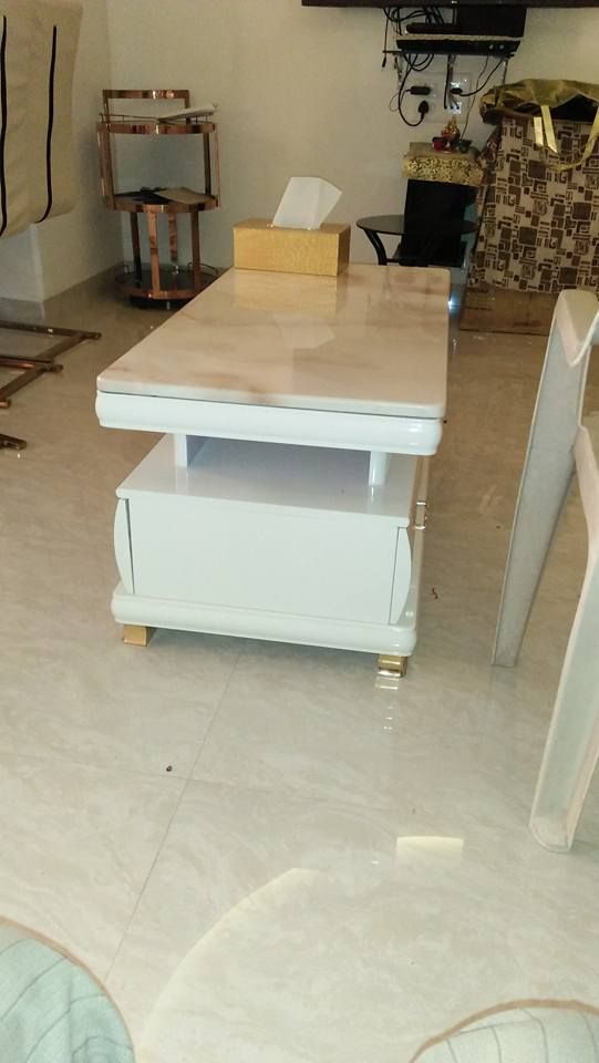 White Marble Coffee Table — Furniture